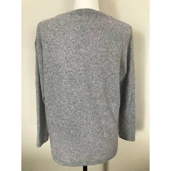 ZARA W & B Collection Long Sleeve Sweater Size Medium Furry Polka Dots Gray - Picture 7 of 7